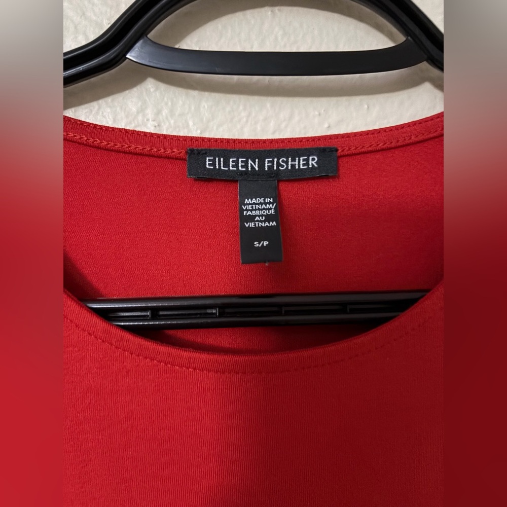 Eileen Fisher Vibrant Red Scoop Neck Top